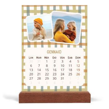 Calendario con supporto in legno verticale — Fantasia rétro