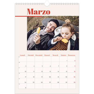 Calendario A3 verticale — Nostalgia degli anni '90 [Marzo]