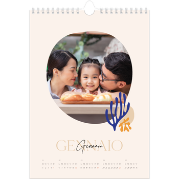 Calendario personalizzato A4 — Corallo