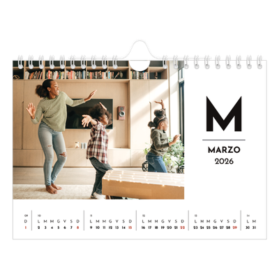 Calendario fotografico A5 — Riflettore lettera [Marzo]