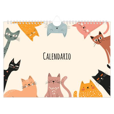Calendario fotografico A4 — Zampette di gatto e scarabocchi [copertina]