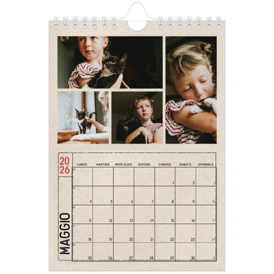Calendario fotografico A5 — Effetto timbro artigianale [copertina]