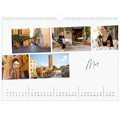 Calendario A3 orizzontale  — Soggiorno in città [Marzo]