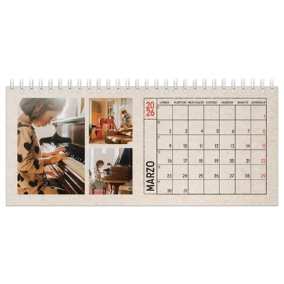 Calendari da tavolo — Effetto timbro artigianale [Marzo]