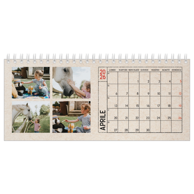 Calendari da tavolo — Effetto timbro artigianale [Aprile]
