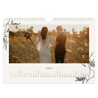 Calendario fotografico A4 — Inchiostro e edera [Aprile]