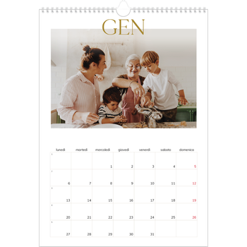 Calendario personalizzato A3 — Testo in grande d'oro