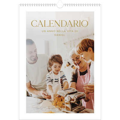 Calendario A3 verticale — Testo in grande d'oro [copertina]