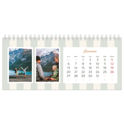 Calendari da tavolo — Scrittura e strisce [Gennaio]