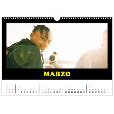Calendario A3 orizzontale  — Tipo divertente [Marzo]