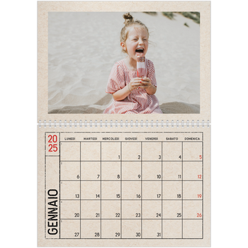 Calendario A4 Doppio — Effetto timbro artigianale