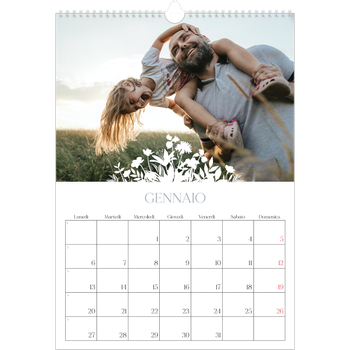 Calendario personalizzato A3 — Motivo floreale