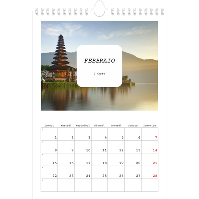 Calendario personalizzato A4 — Tutta la storia [Febbraio]