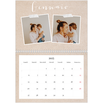 Calendario A4 Doppio — Calendario di ritagli