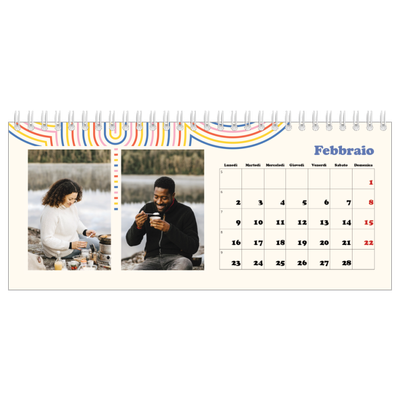 Calendari da tavolo — Strisce retro [Febbraio]