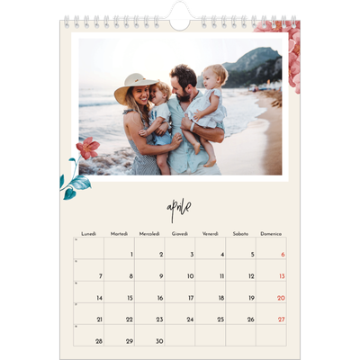 Calendario personalizzato A4 — Fiori dipinti [Aprile]