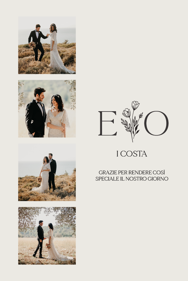 Biglietti di ringraziamento — Iniziali in fiore