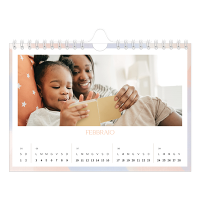 Calendario fotografico A5 — Effetto pennello [Febbraio]