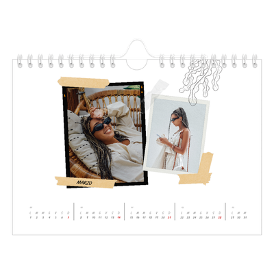 Calendario fotografico A5 — Album ricordi con stile [Marzo]
