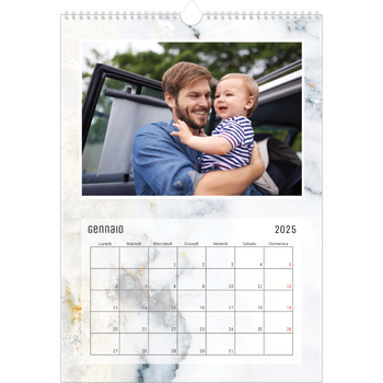 Calendario personalizzato A4 — Sfondi marmo