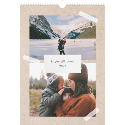 Calendario famiglia A3 verticale — Calendario naturale artigianale - Famiglia di 5 [copertina]