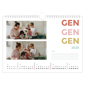 Calendario Fotografico A4 Orizzontale — Tipo colorato