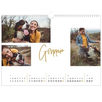 Calendario Fotografico A3 Orizzontale — Ghirlanda d'oro