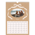 Calendario personalizzato A4 — Kraft e fiocco [Aprile]