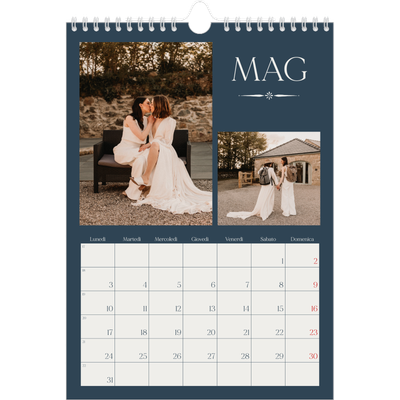 Calendario personalizzato A4 — Ardesia e grazie [Maggio]