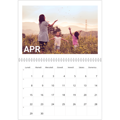 Calendario A4 Doppio — Mese in grande [Aprile]