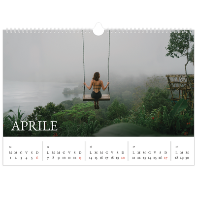 Calendario A3 orizzontale  — Graziato semplice [Aprile]