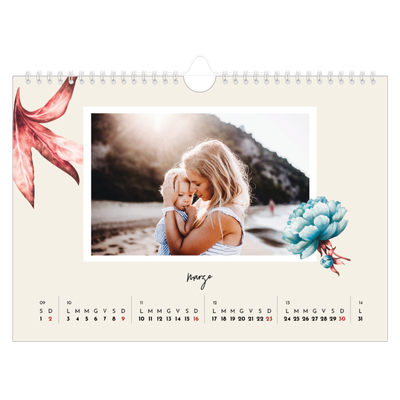 Calendario fotografico A4 — Fiori dipinti [Marzo]