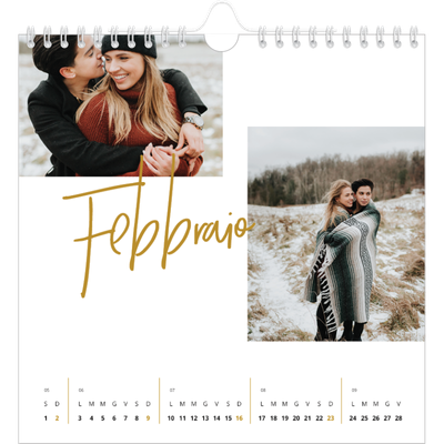 Calendari quadrati — Ghirlanda d'oro [Febbraio]