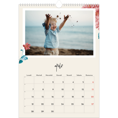 Calendario A3 verticale — Fiori dipinti [Aprile]