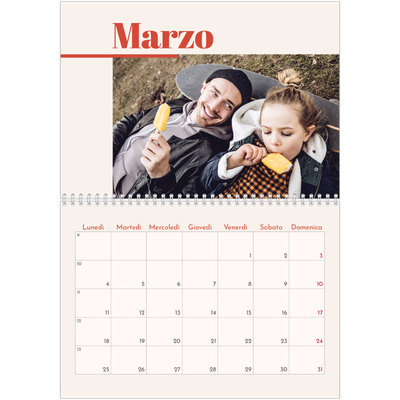 Calendario A4 Doppio — Nostalgia degli anni '90 [Marzo]