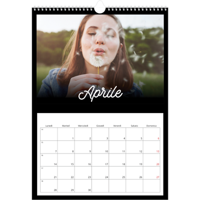 Calendario A3 verticale — Minimale nero [Aprile]