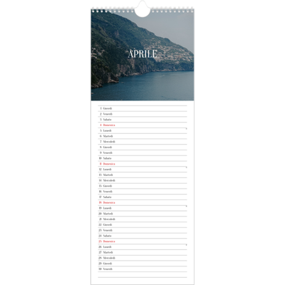 Calendario da cucina  — Fuga infinita [Aprile]