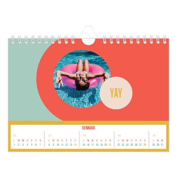 Calendario Fotografico A5 Orizzontale — Luminoso e bello