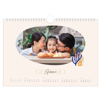 Calendario Fotografico A4 Orizzontale — Corallo