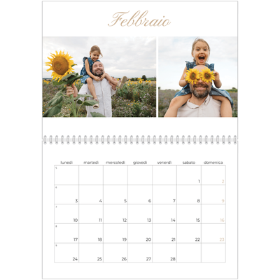 Calendario A4 Doppio — Scatole con strisce fotografiche [Febbraio]