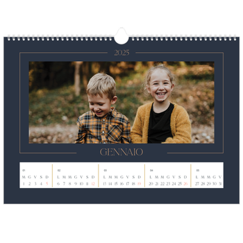 Calendario Fotografico A3 Orizzontale — Blu prussiano