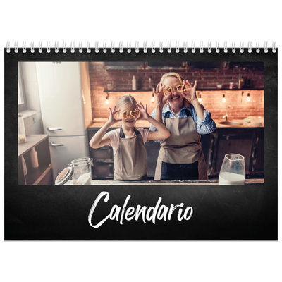 Calendario A4 Doppio — Stile lavagna [copertina]