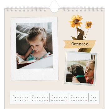 Calendario Fotografico Quadrato — Scrapbooking vintage