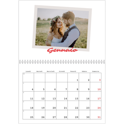 Calendario A4 Doppio — Firmato in cremisi [Gennaio]