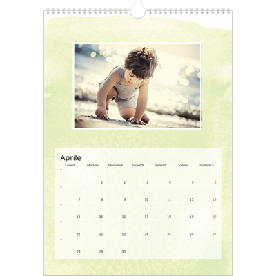 Calendario A3 verticale — Sfondi ad acquerello [Aprile]