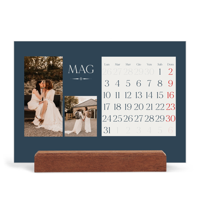 Calendario con supporto in legno orizzontale  — Ardesia e grazie [copertina]