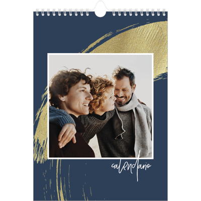 Calendario personalizzato A4 — Sfondi spazzolati d'oro [copertina]