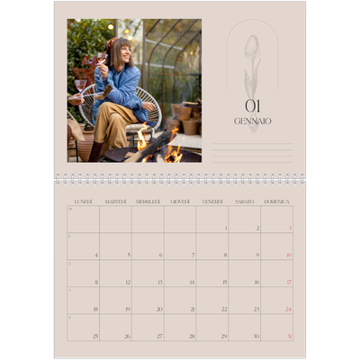 Calendario A4 Doppio — Batanico semplice [Gennaio]