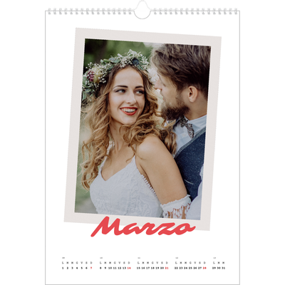 Calendario A3 verticale — Firmato in cremisi [Marzo]