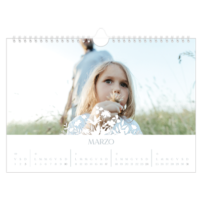 Calendario fotografico A4 — Motivo floreale [Marzo]
